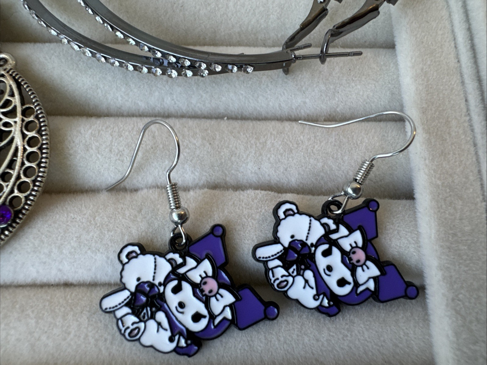~4 Pairs of Earrings~ LOT Jewelry VTG-now Girly Kuromi purple 1990s 2000s y2k
