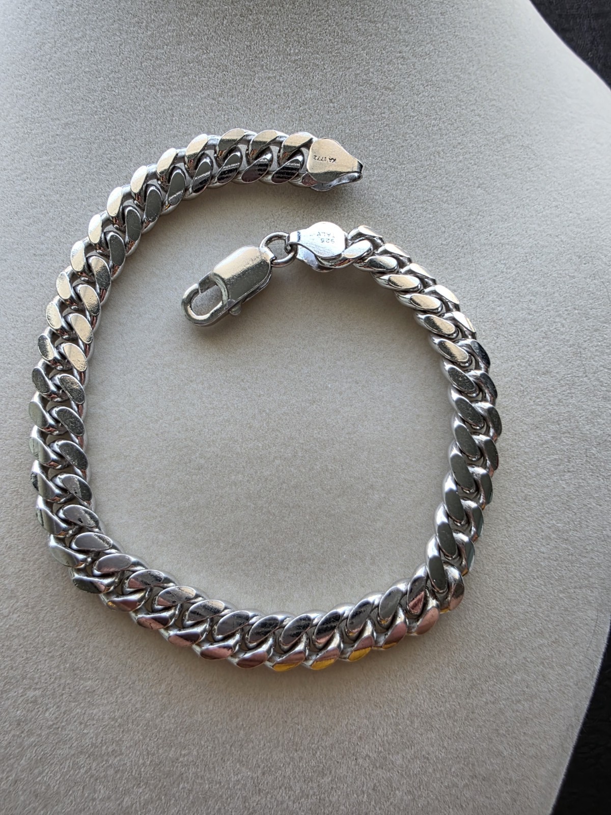 Spa Karizia Vintage Italian 925 Sterling Silver Cuban Link Bracelet 9 Inch