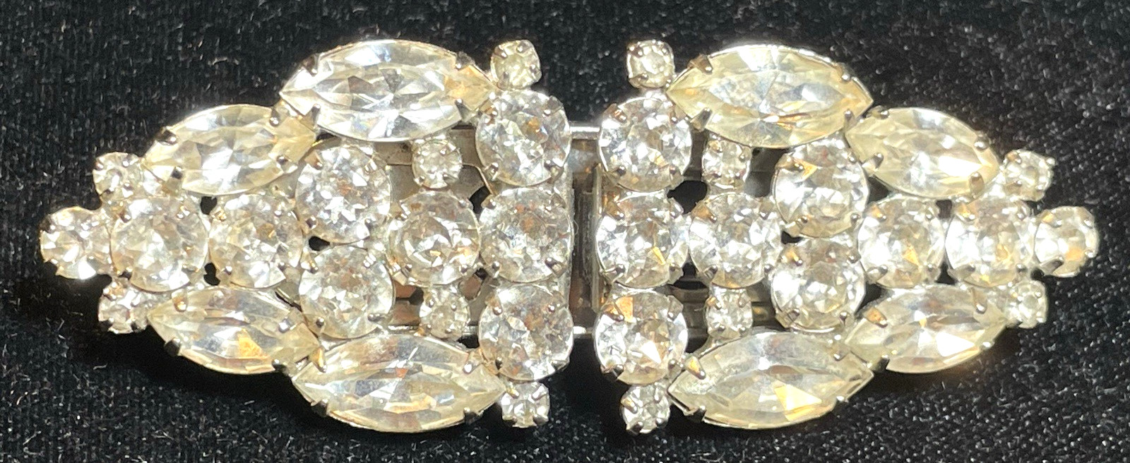 VTG SIGNED WEISS RHINESTONE CONVERTIBLE BROOCH DOUBLE FUR/DRESS CLIPS EXCELLENT!