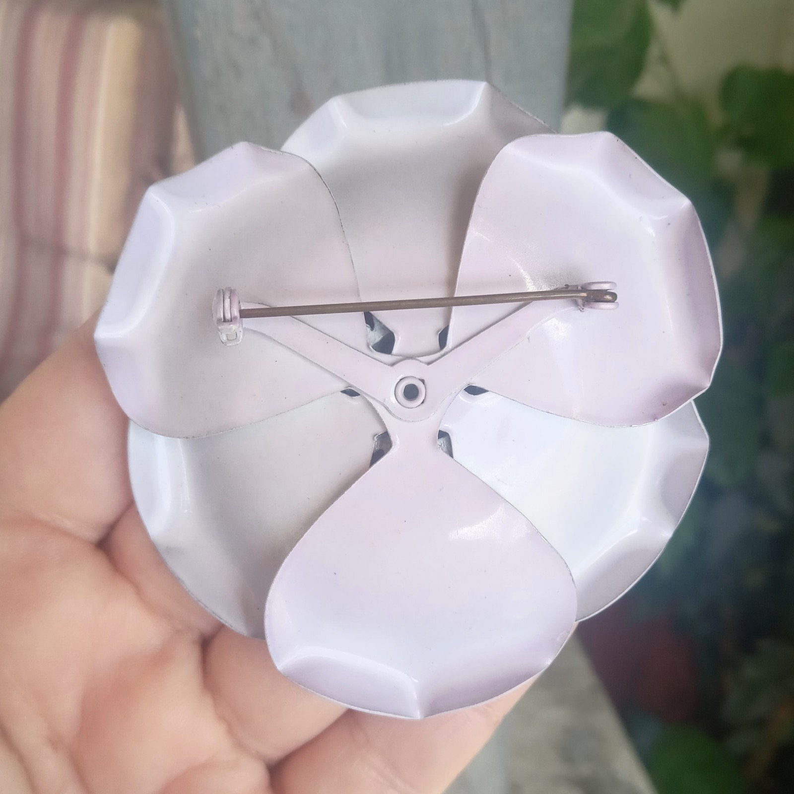 Blue and Purple Large Enamel Flower Brooch