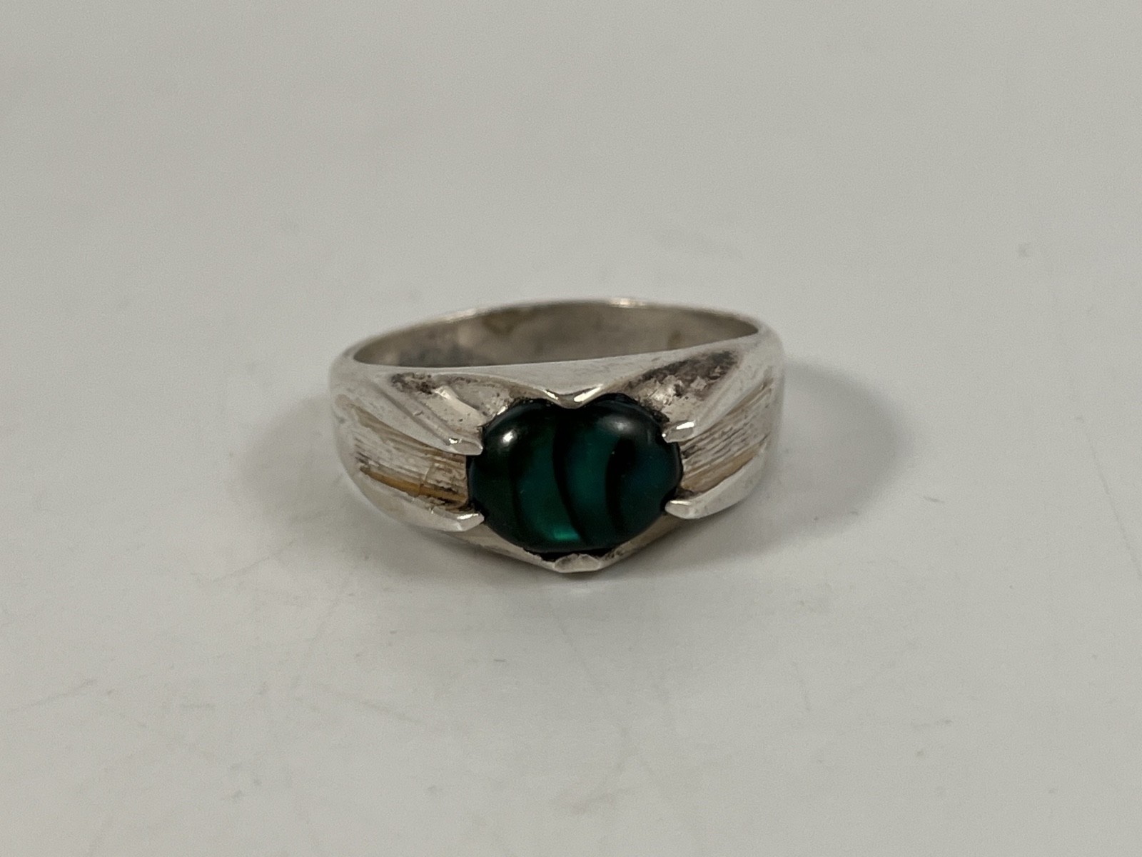 WM WHEELER STERLING SILVER PAULA SHELL STONE VINTAGE RING 11.5