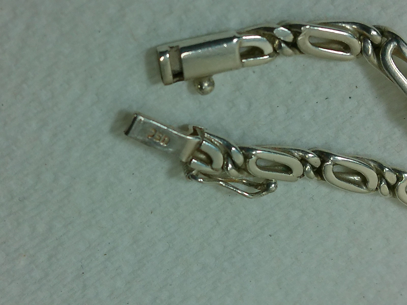 VTG 950 Sterling Silver Anchor Mariner Dbl Linked Chain Tennis Bracelet 8 1/8″
