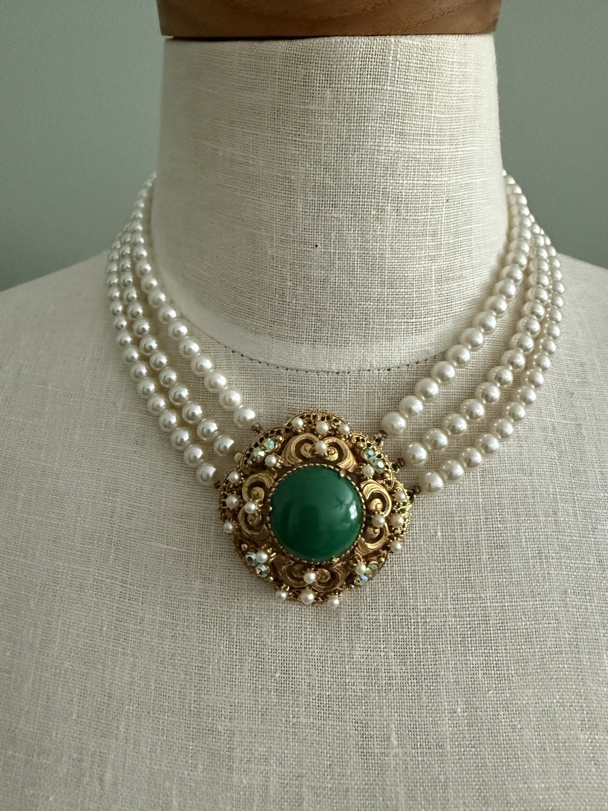 Florenza Royal Convertible Pearl Strands Statement Necklace & Clip Earrings