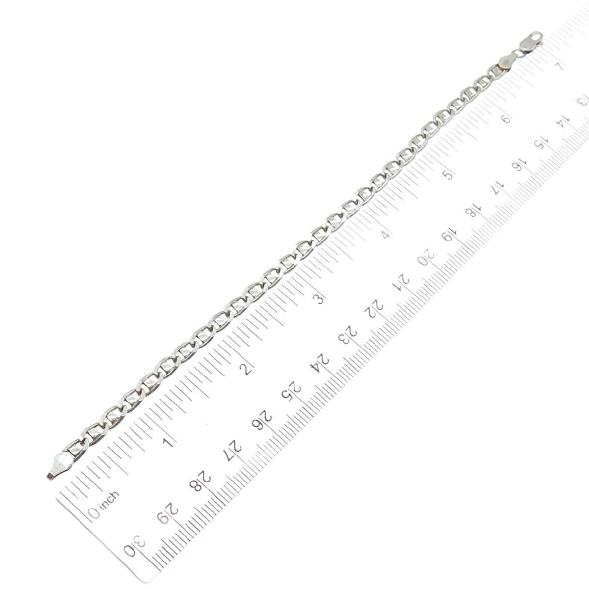 925 Sterling Silver Vintage Italy Flat Anchor Mariner Link Bracelet 7″