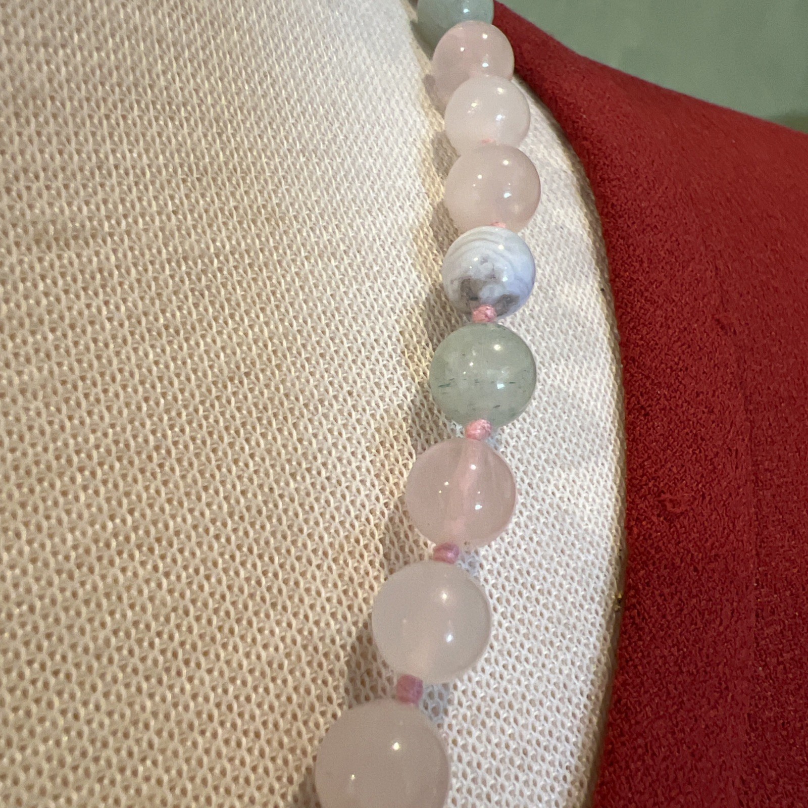 Multi Color Natural Jade Gemstone Beaded Hand Knotted 20”Necklace