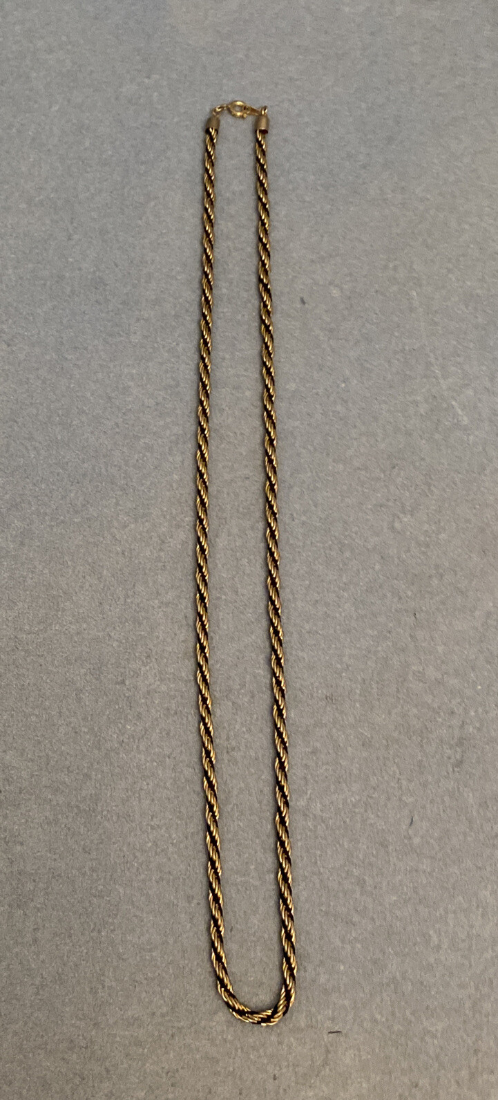 Gold Tone .15 Inch Wide Black Cord Wrapped Rope Chain Fashion Necklace 23.5 Inch