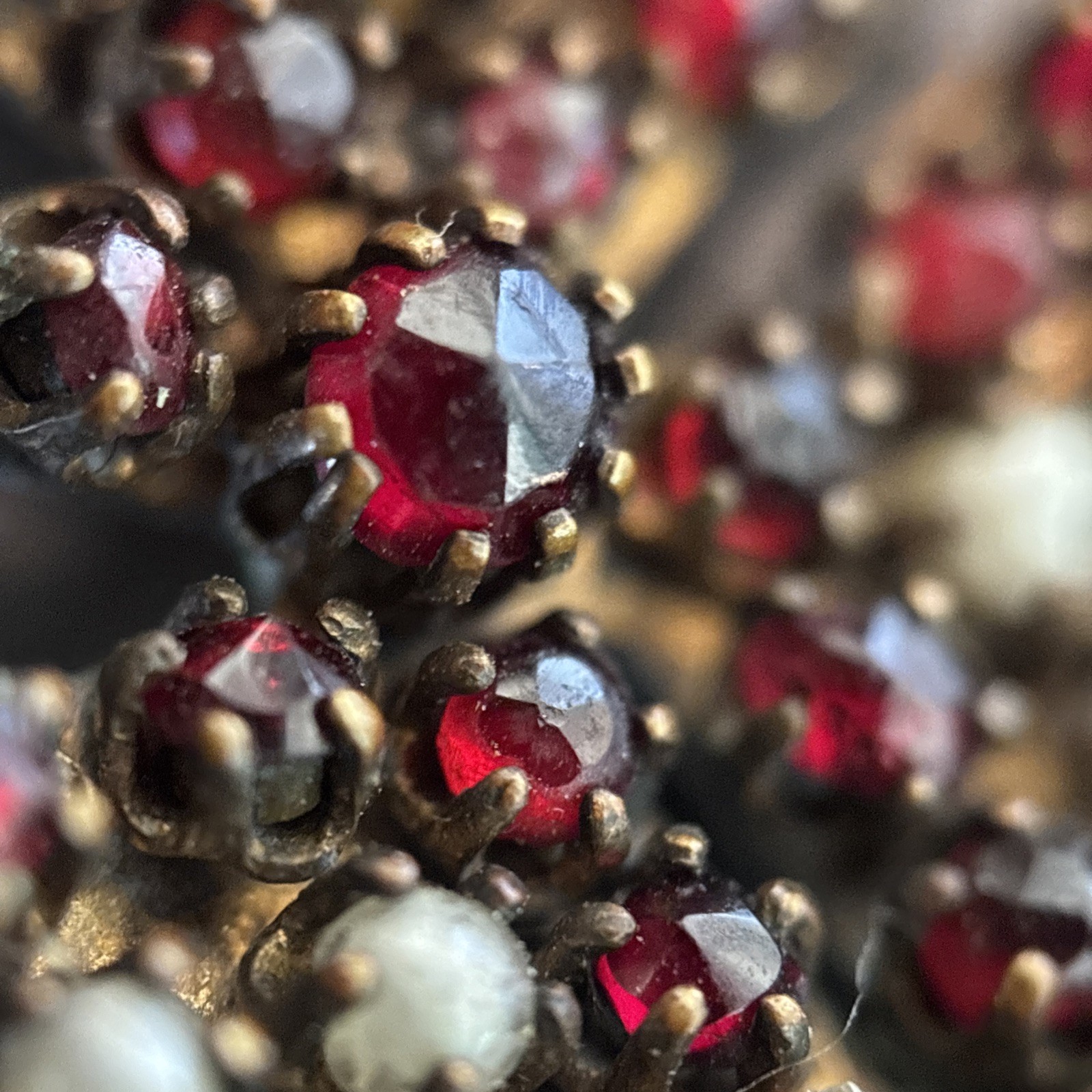 Mine Cut Bohemian Garnet Pendant Brooch Shamrock For Repair Mz