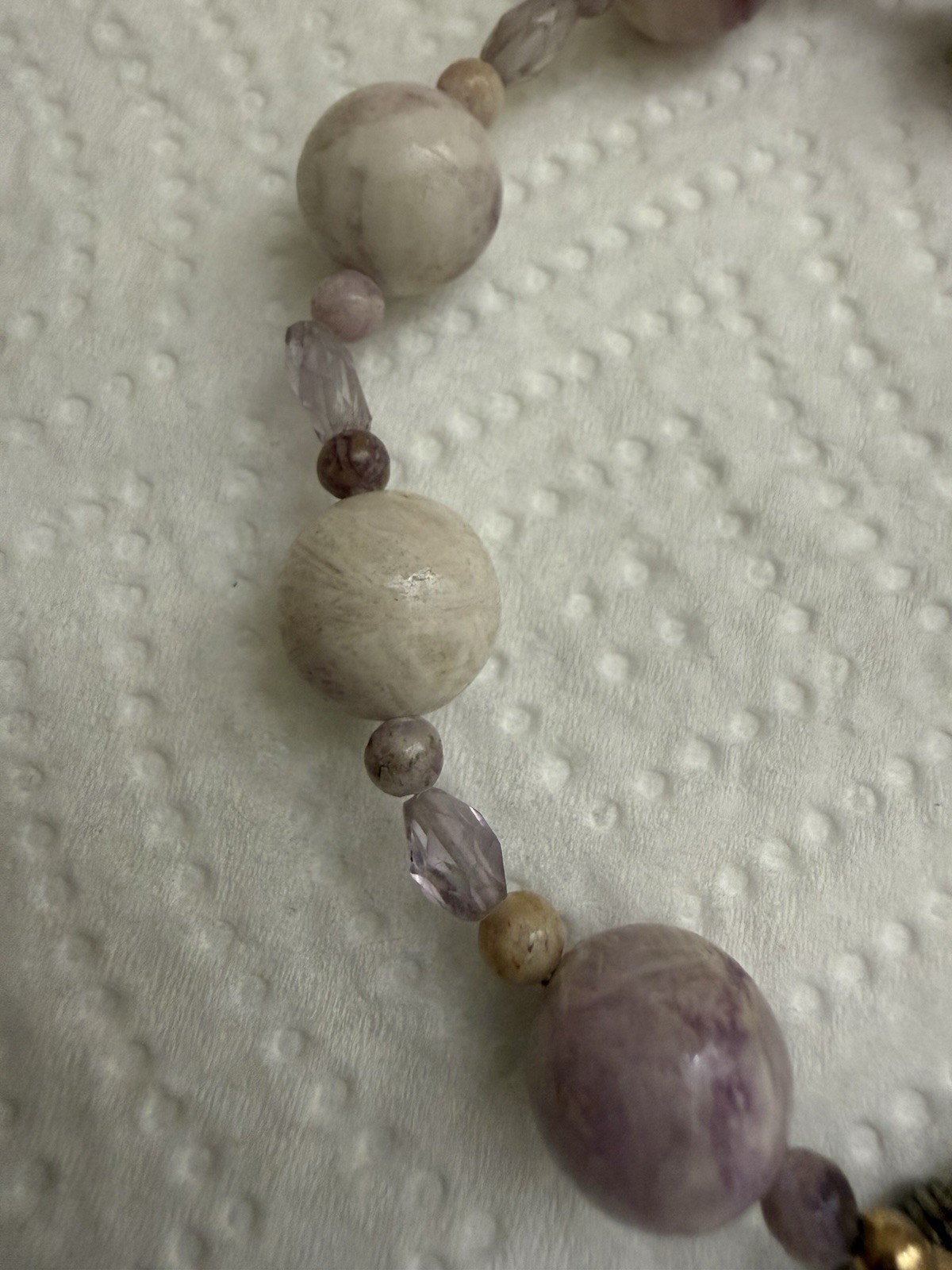 Vintage Amethyst Bead Bracelet 7” Estate