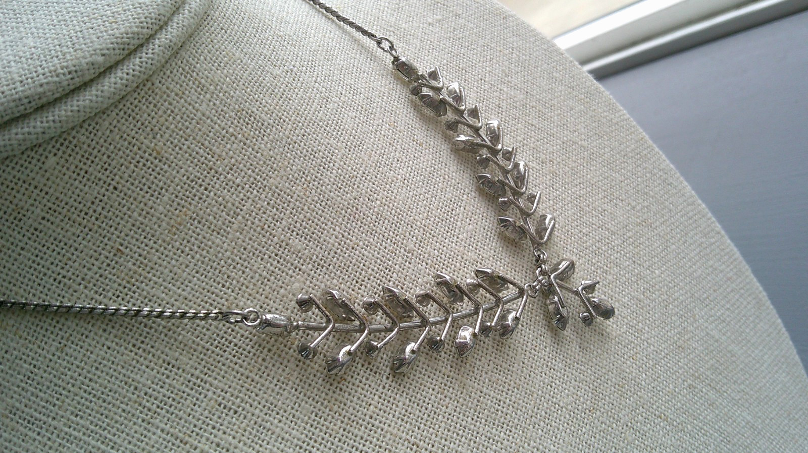 925 Van Dell Crystal Branch/Leaf Necklace