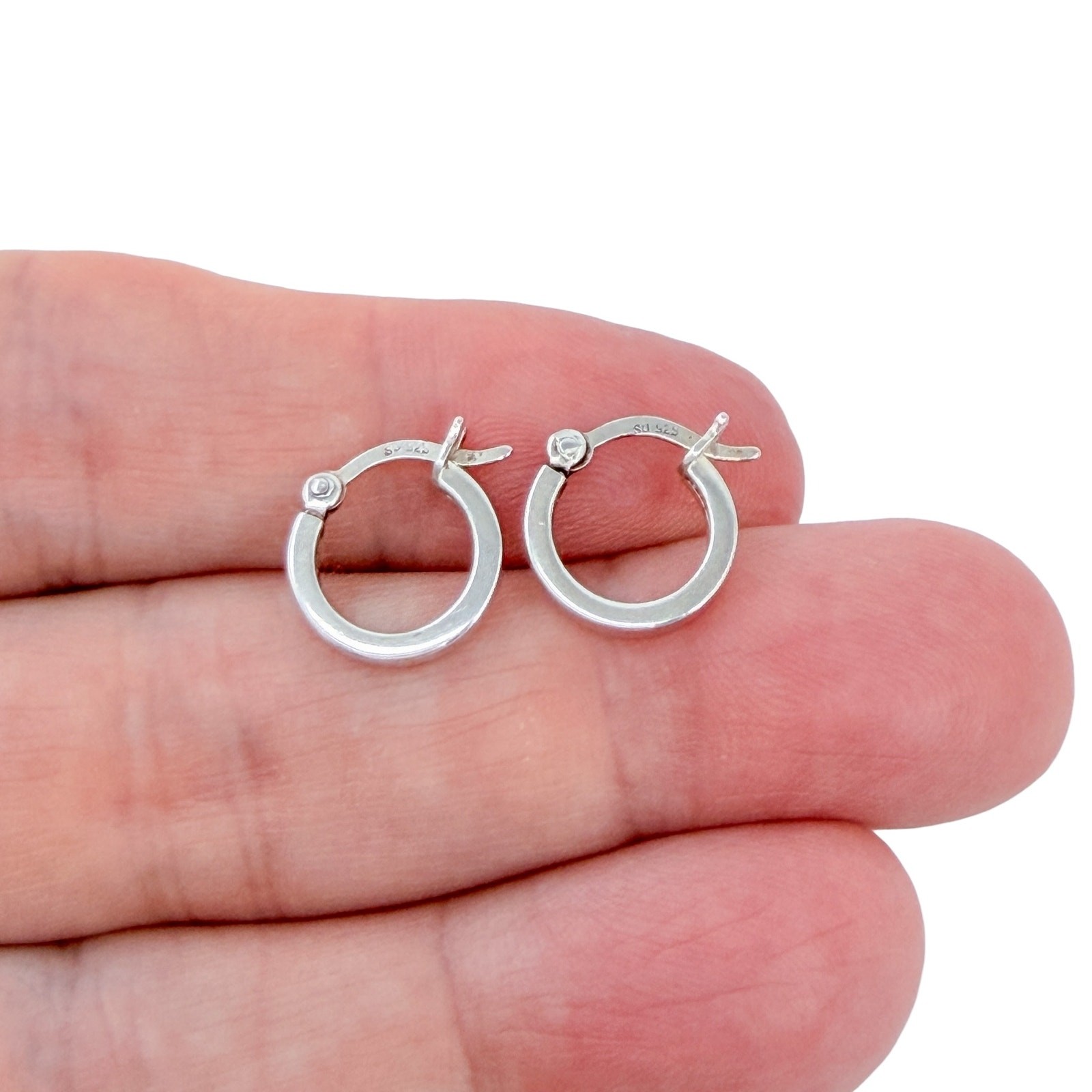 Vintage Sterling Silver 925 Classic Hoop Earrings