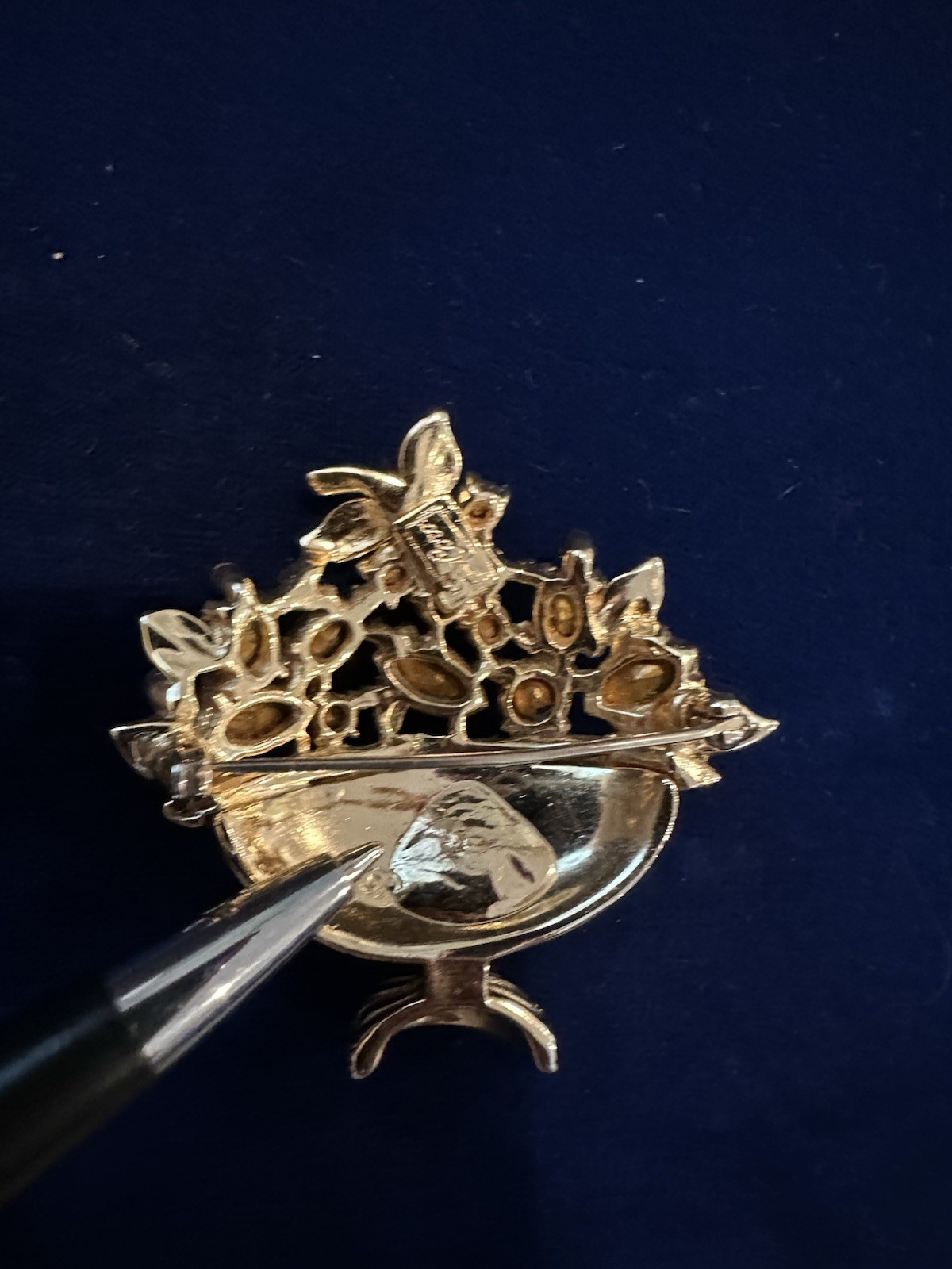 Coro Pegasus Signed Rhinestone Basket Brooch/Pin & Earrings Set Amazing READ