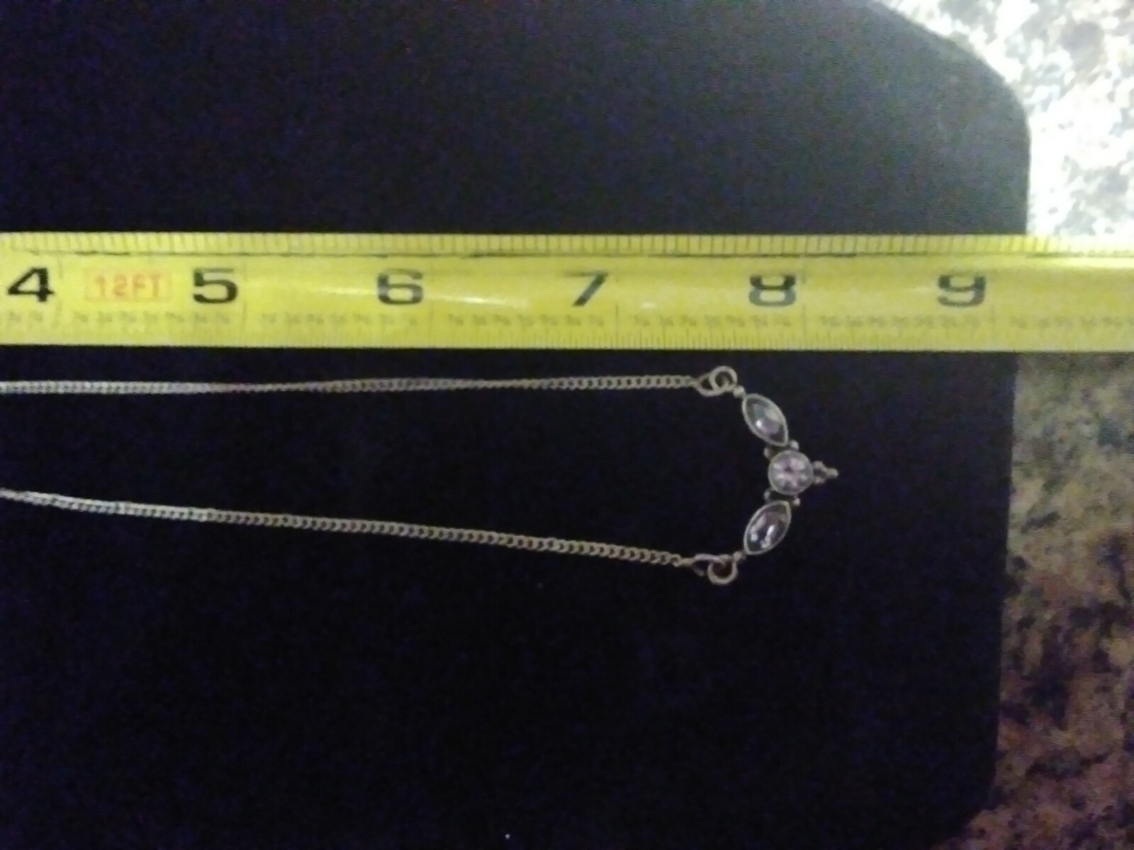 Vintage Sterling Silver Triple Amethyst Necklace. Purpler in Person reg $70