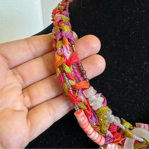 Vintage Rose Quartz Beaded Necklace Pink Agate Natural Genuine Gem Stones