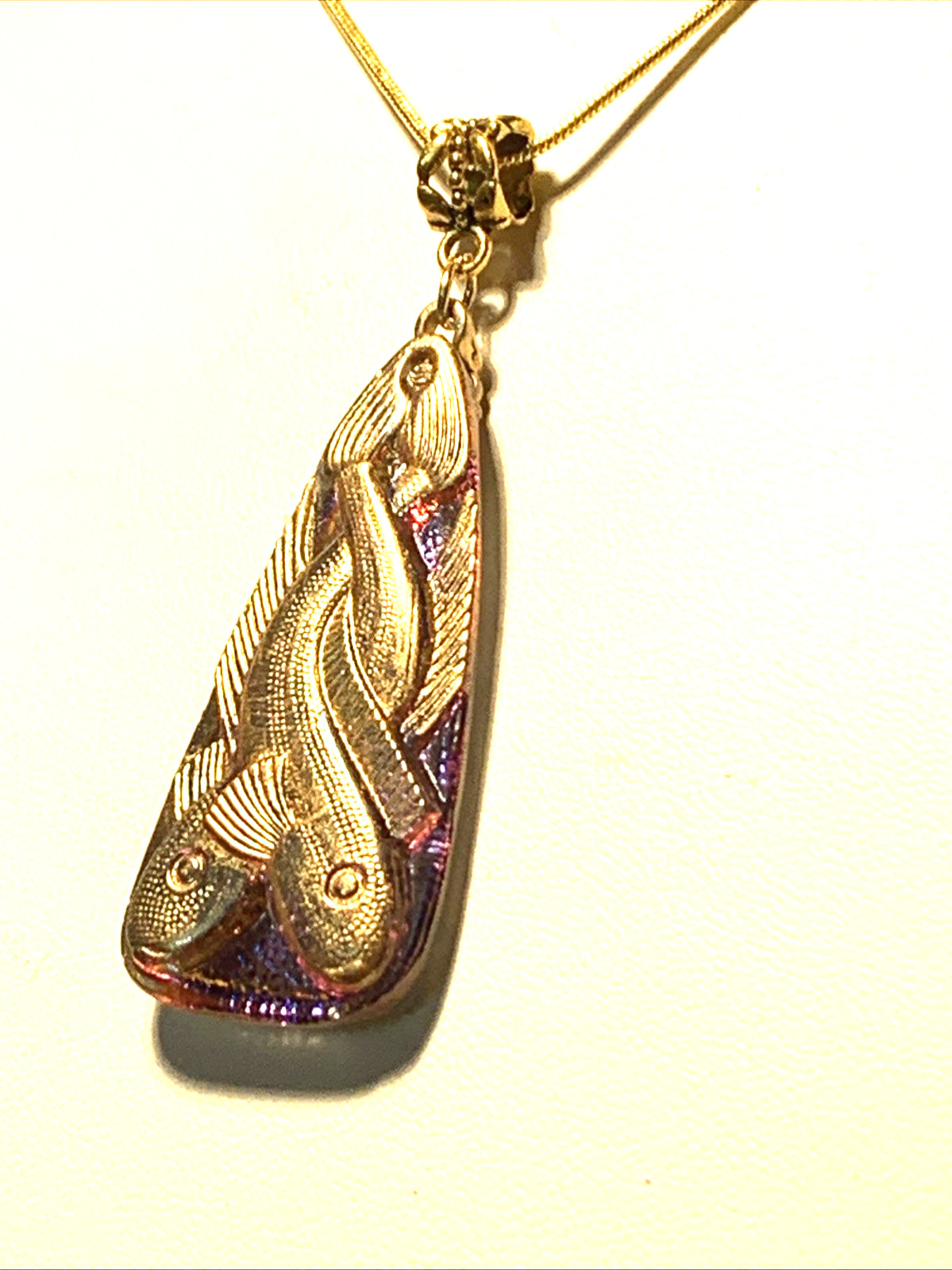 RARE-ANTIQUE EGYPT REVIVAL VIOLET/BLUE FLASH CZECH GLASS SERPENT NECKLACE.g#2NEW