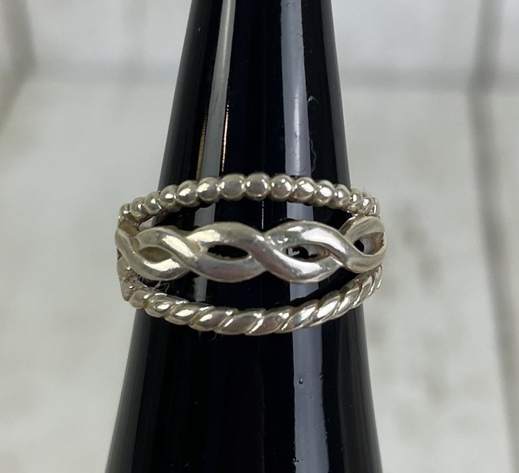 Vintage 925 Sterling Silver Open Infinity Twist Band Ring Sz 6.5