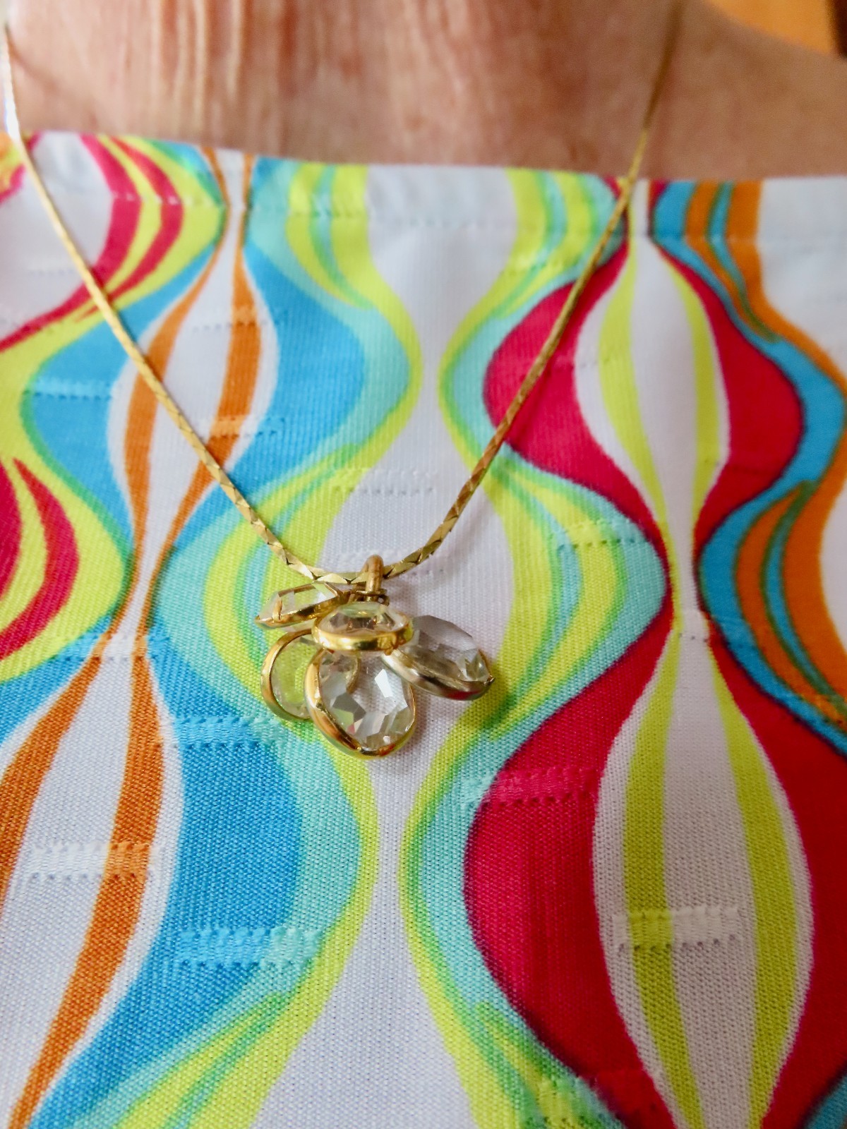 Vintage 1980’s Gold Plated Cobra Chain w/Glass Slides