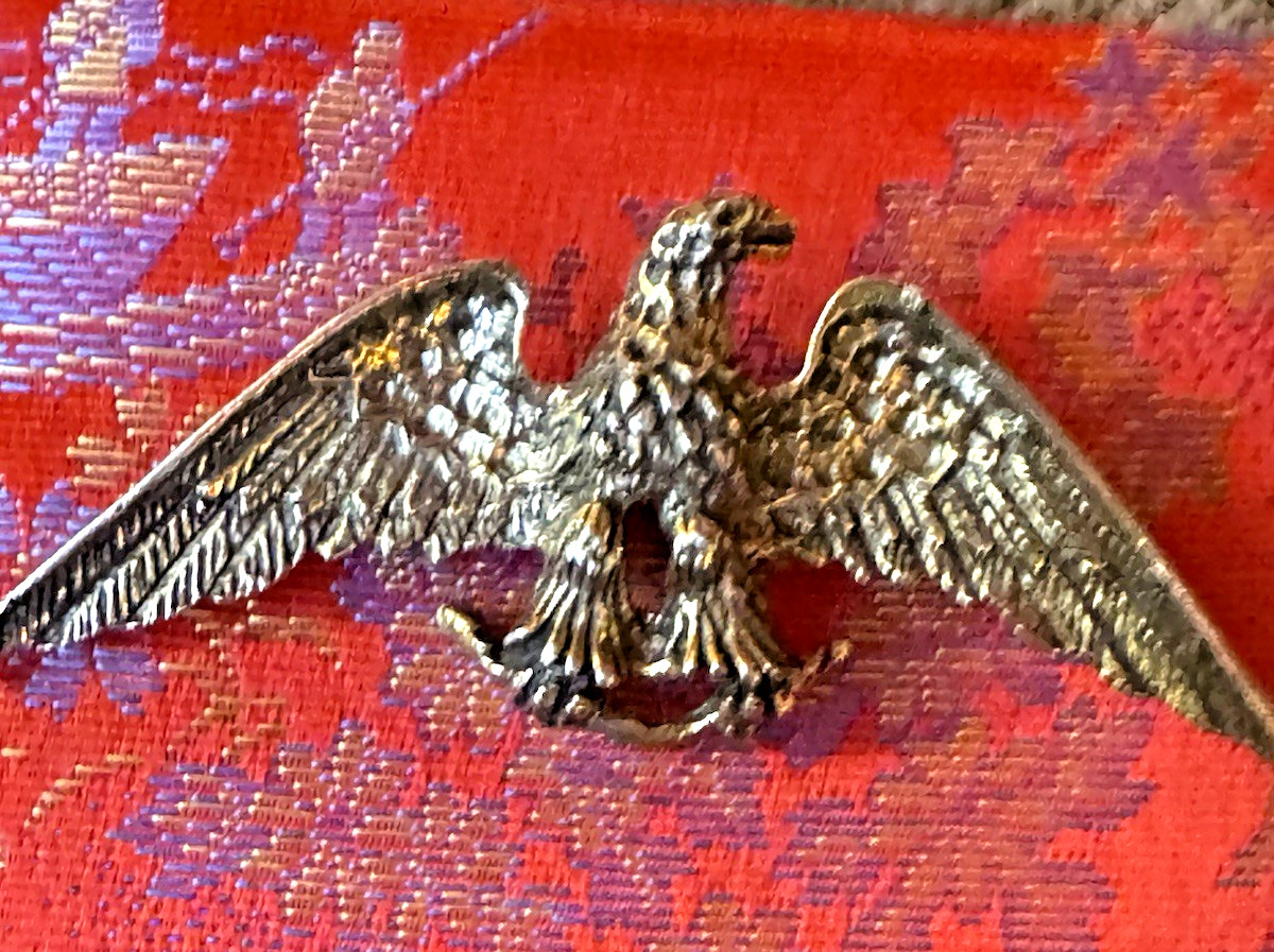 VTG Zentall Spread Wings Eagle Pin Brooch Burnished Brass Look Patriotic Jewelry