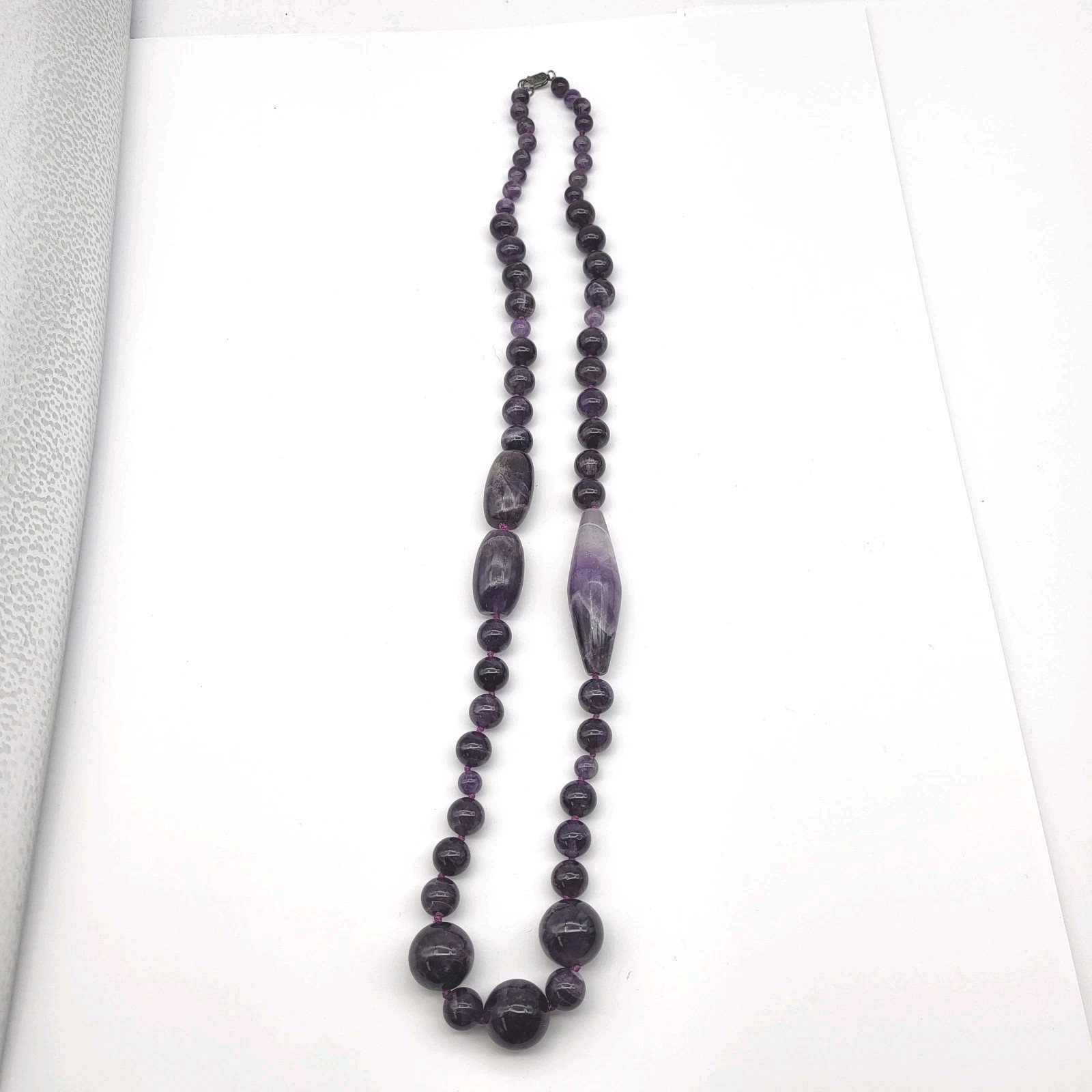 Stunning Purple Charoite & Amethyst Bead necklace Sterling Silver Southwest Bold