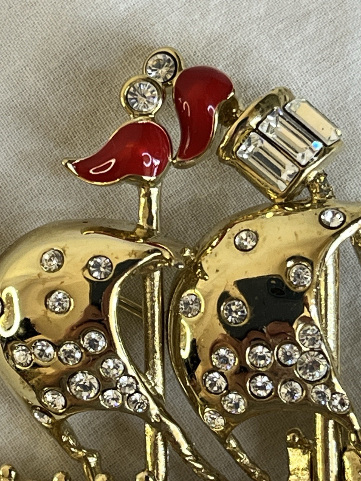 Vintage Clipper Ship Brooch by St John Enamel and Rhinestones Nautical Style