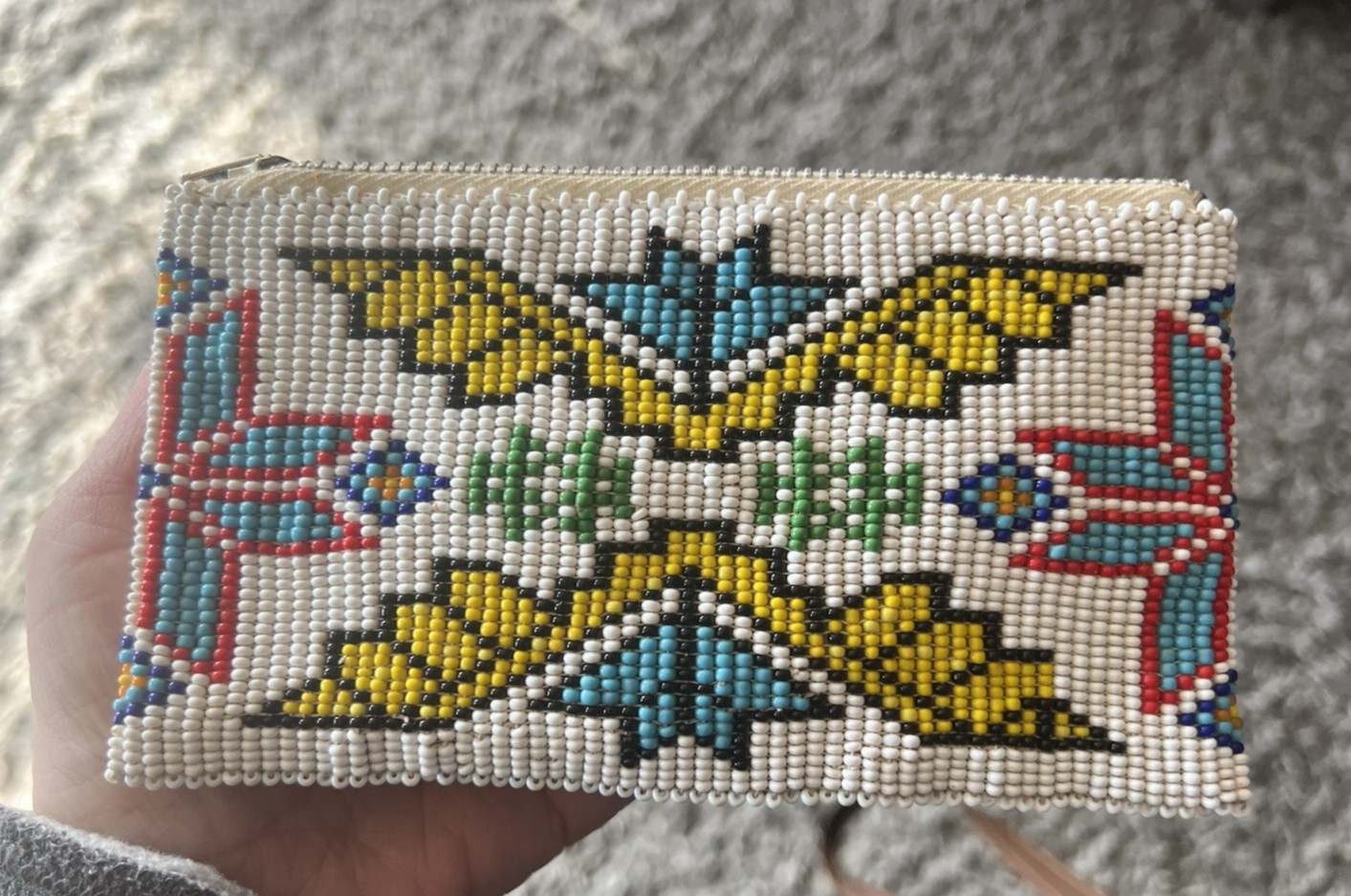 Vintage Native American Seed Bead Coin Purse Wallet Barrette Necklaces Lot