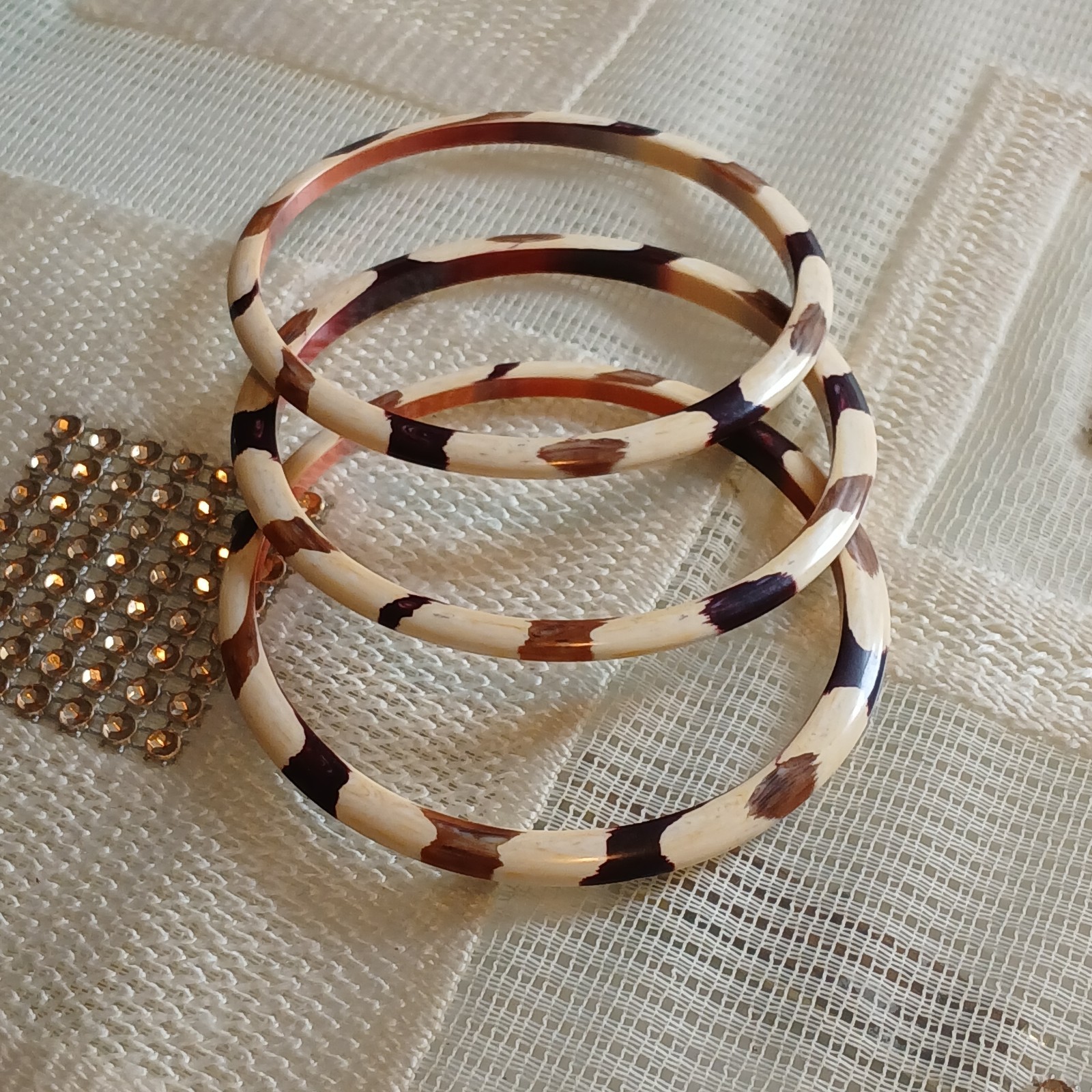 Vintage Plastic Bangles, Fall Colors, Autumn Bracelets Thanksgiving Set Of 3