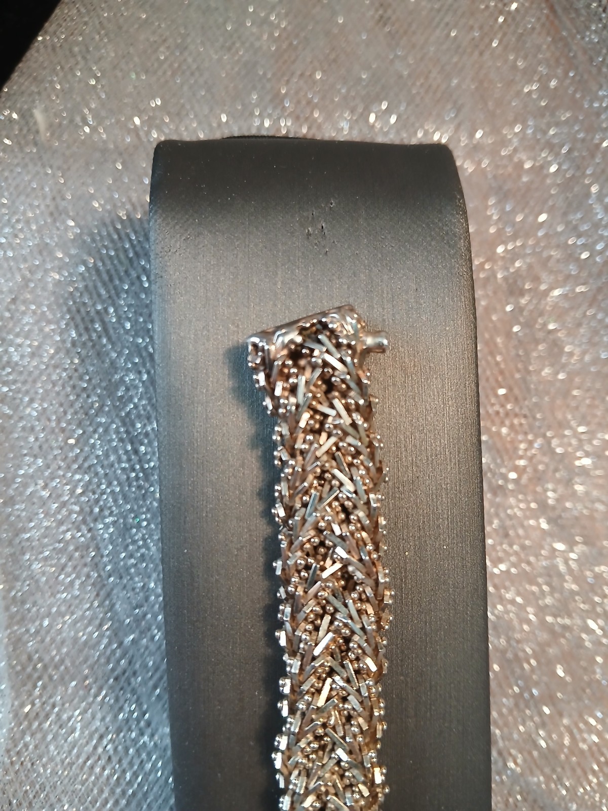 Sterling Silver 37.85 gram Bracelet Handcrafted Weaved Flexable Taxco MEX 6.5″