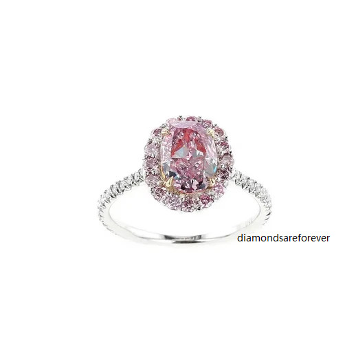 Natural Oval-Shape, Fancy Tourmaline & White Moissanites 10K White Gold Finish