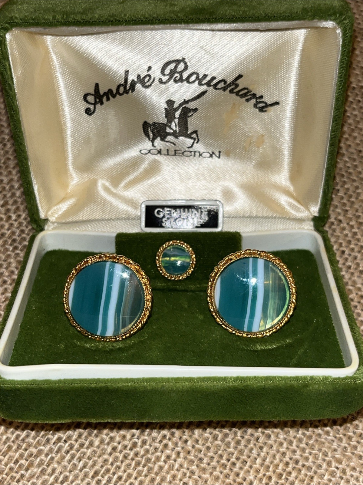 HADLEY Andrea Bouchard Collection Cufflinks & Tie Tack Set VINTAGE
