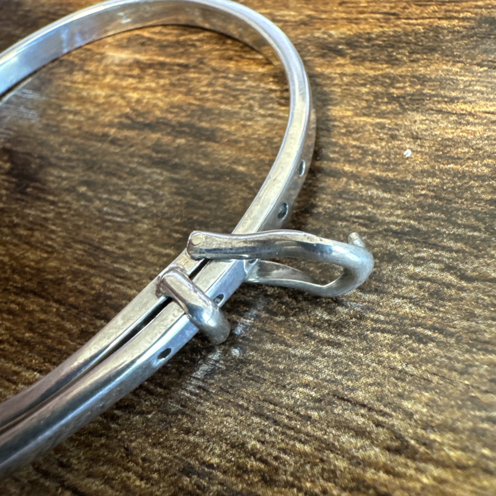 Vintage Mexico Sterling Silver 925 Belt Style Bangle Bracelet – Adjustable Size