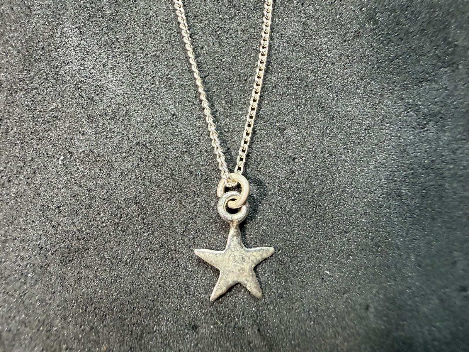 1.58g Vintage Sterling Silver 925 Star Pendant Chain Necklace 16 in M