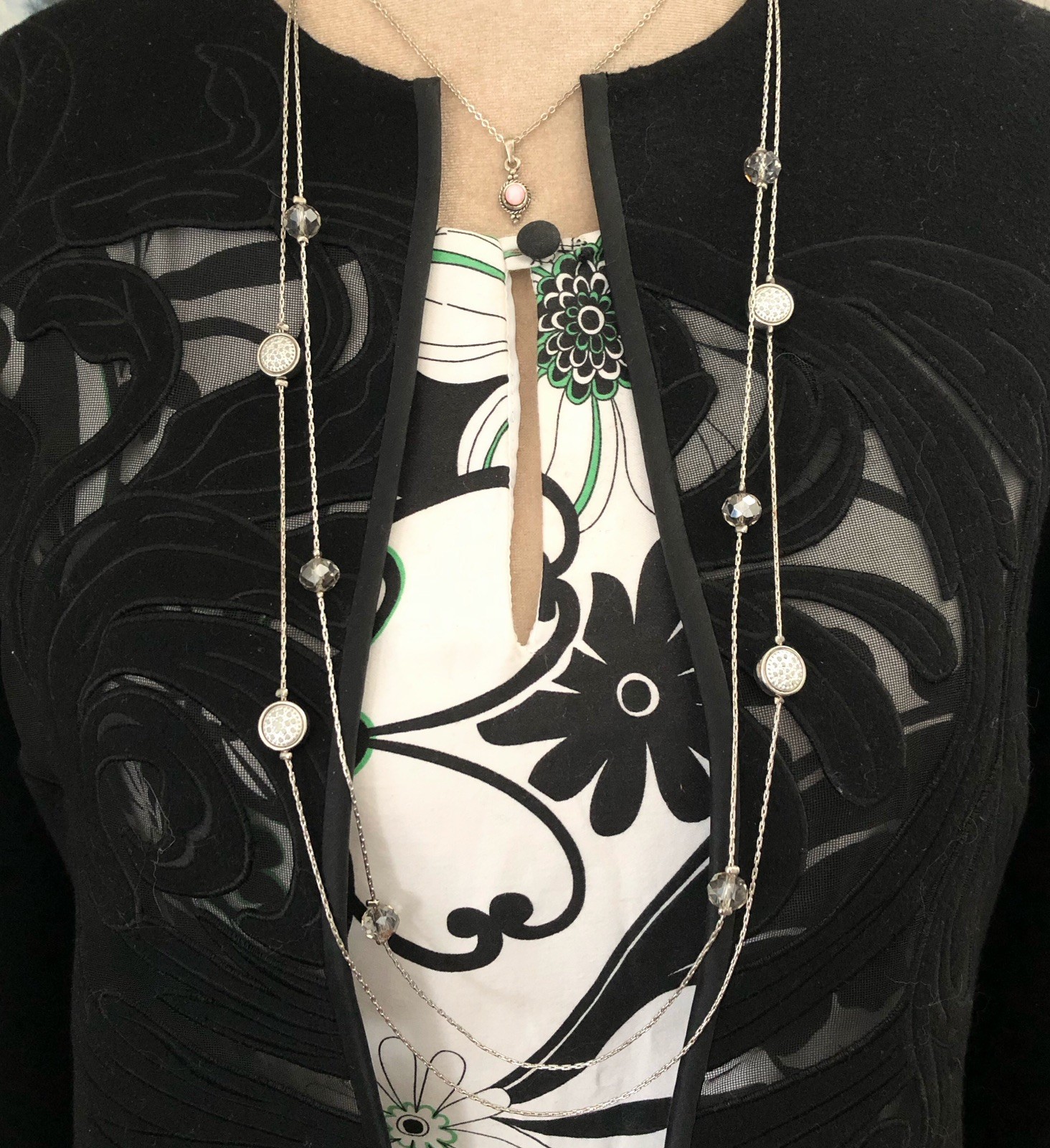 Layered Station Pendant Necklace Pink Tiger’s Eye Southwestern Style Jewelry