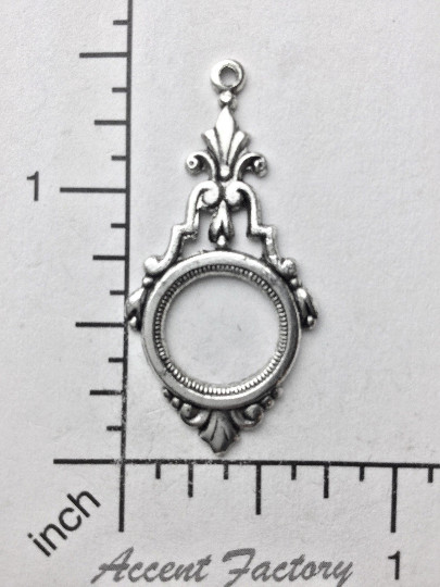 26544 2 Pc Matte Silver Oxidized Victorian Dangle Jewelry Finding
