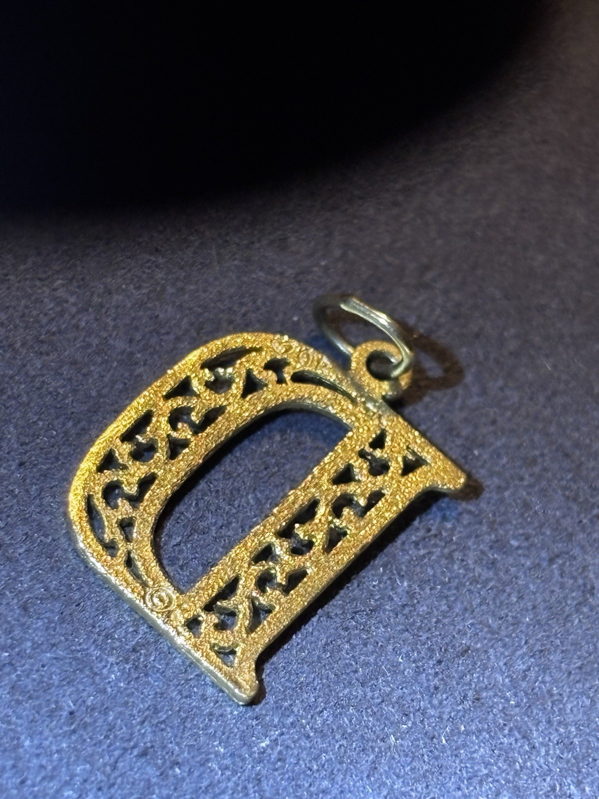 Ornate Filigree D Charm 14 K Deborah,Deb,Dana,Danielle, Darla,Donna,Dena,Davina