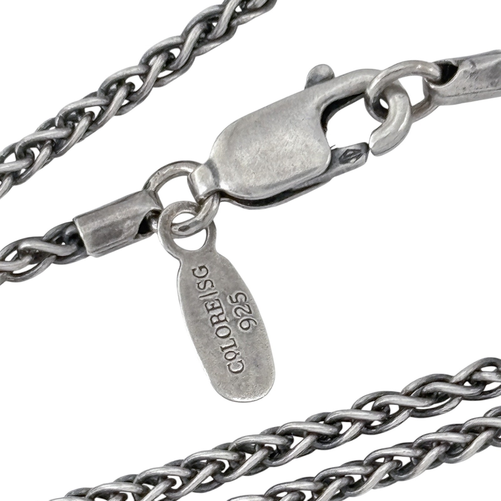 Vintage Sterling Silver 925 Wheat Chain Necklace 18.5″