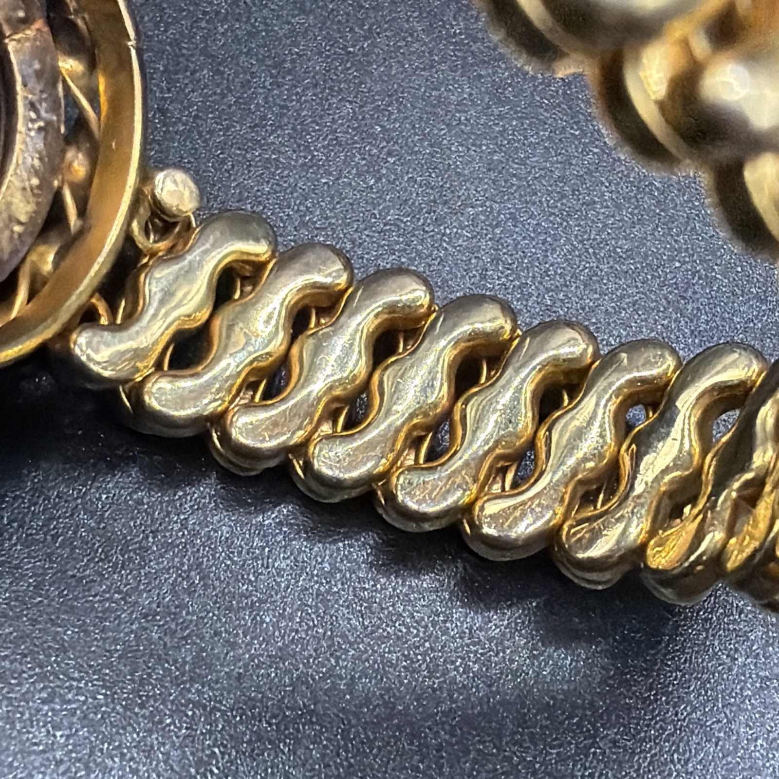 Antique DFB Co Carmen BLK Onyx Sweetheart Locket Expansion Bracelet Exceptional