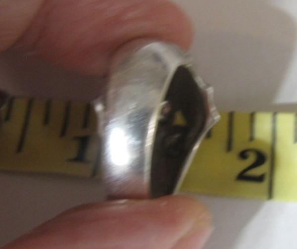 CW Sterling Silver CZ Hearts Marcasite Ring Missing Stones Wide Band 7.23g 7.5