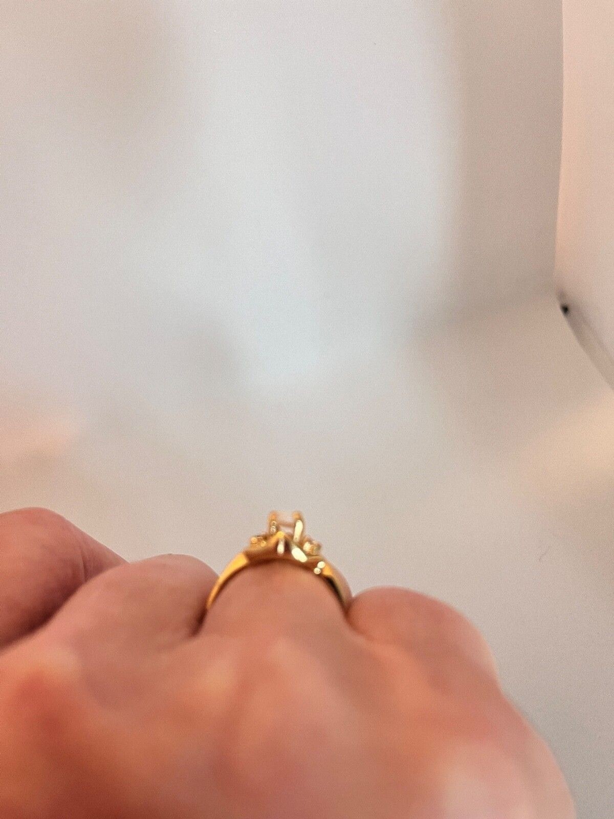 Vintage 1970s Uncas Opal Ring Size 7 14K Gold Plate Austrian Crystal -14M