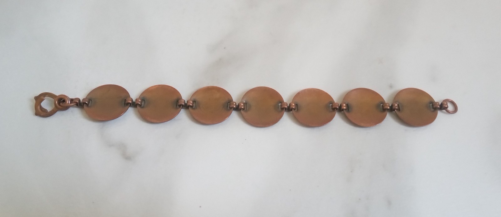 Vintage Copper Bracelet Modernist Design Links and Hook Clasp