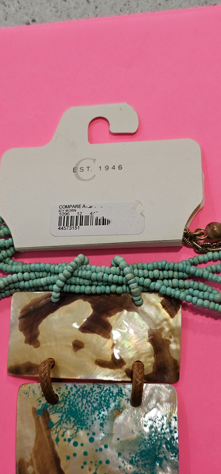 Made in the Philippines Rare necklace handmade and vintage made of seashell,