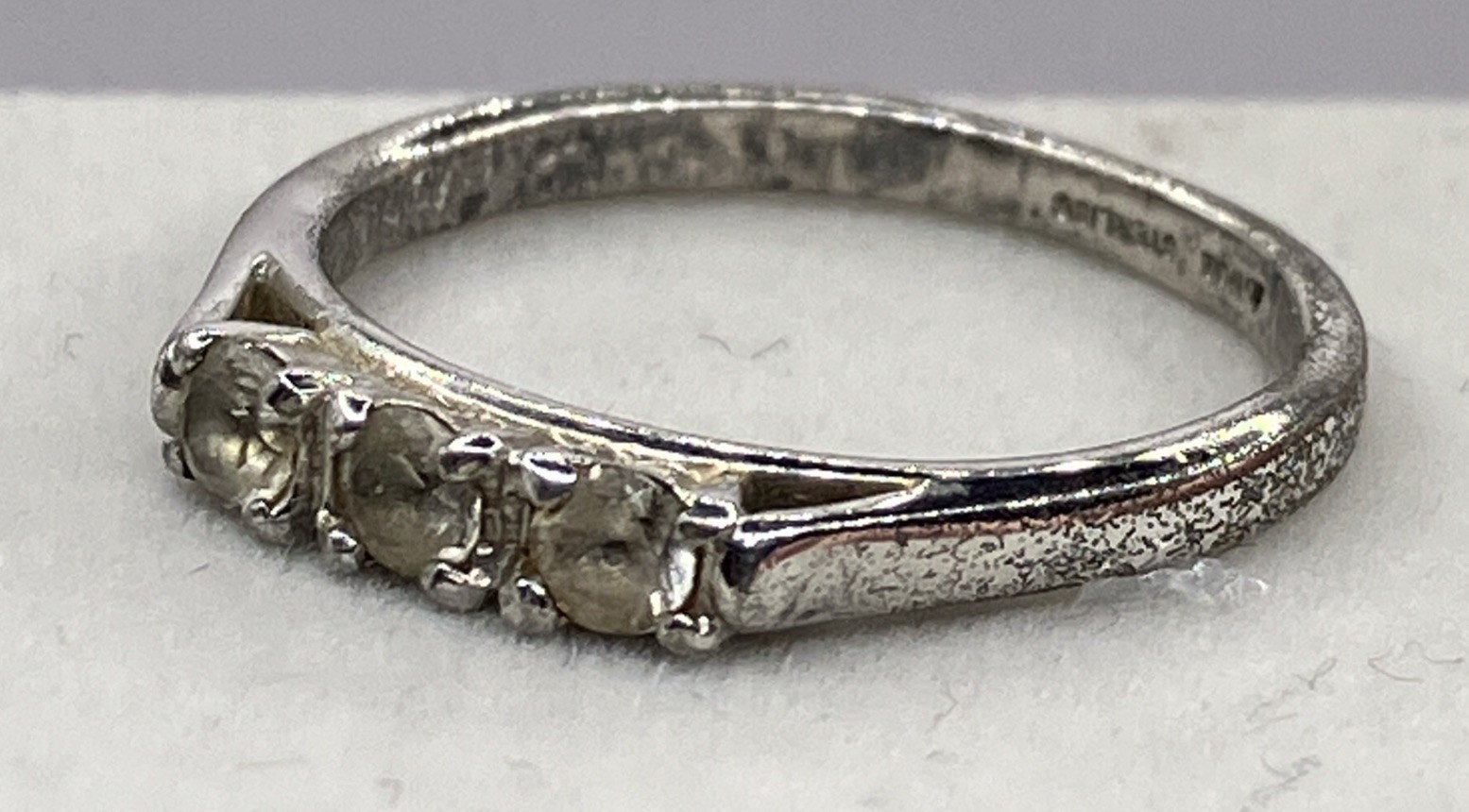 Vintage Avon Clear Topaz Sterling Silver Ring Size 6.75