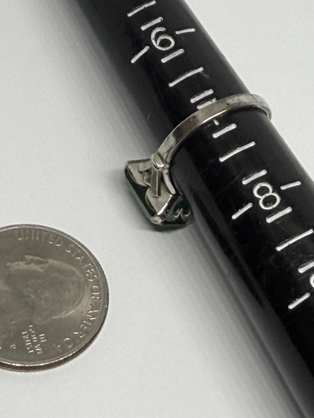Vintage Cushion Cut Square Green Onyx Sterling .925 Ring Size 7