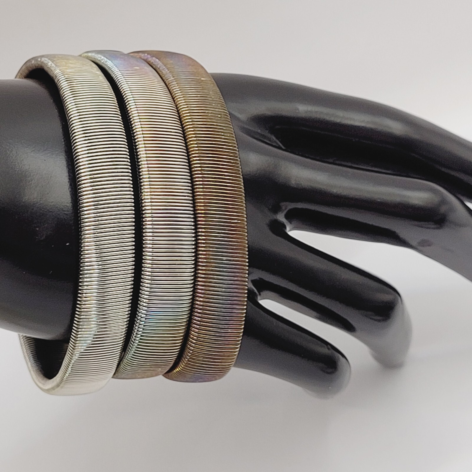 8 Slinky Stretch Coil Shirt Garter Band Style Vintage Bracelet Costume Jewelry