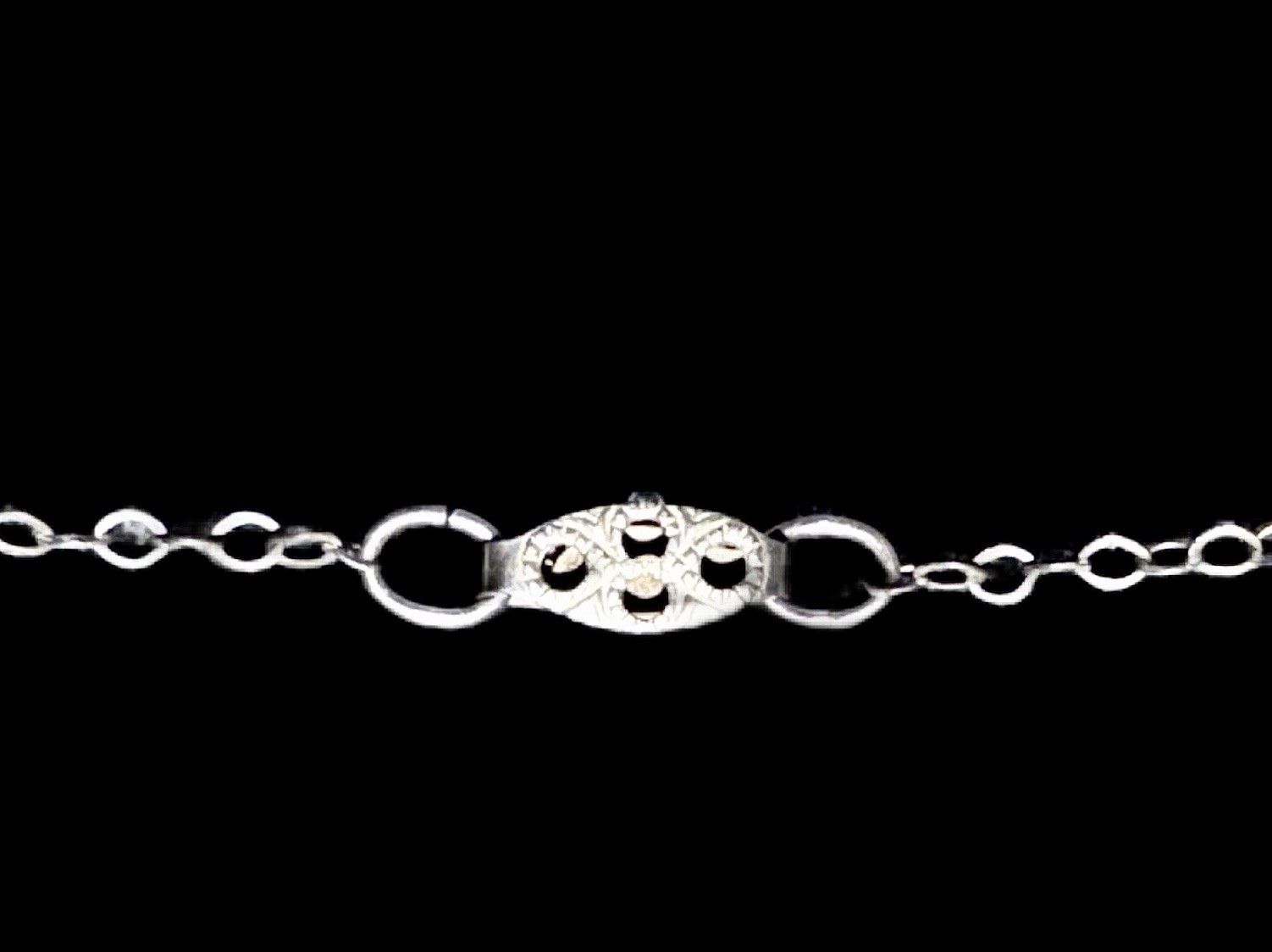 VTG Sterling Silver & Turquoise Inlay Modernist Southwest Pendant Necklace~1950s