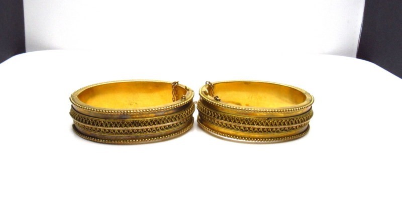 Victorian Gold Filled Etruscan Revival Bracelet Lot of 2 SET