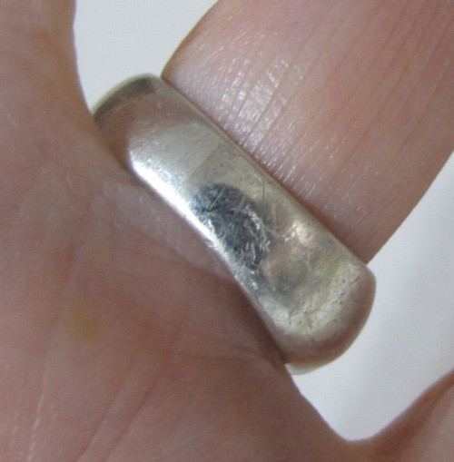 CW Sterling Silver CZ Hearts Marcasite Ring Missing Stones Wide Band 7.23g 7.5