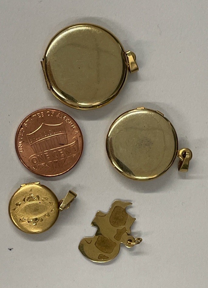 GOLD FILLED ROUND LOCKETS VINTAGE PLAIN Rhino