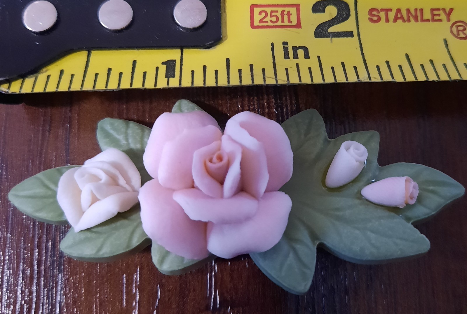 Vintage 1987 Avon Porcelain Pink Petals Pin & Earrings Set~Women’s Jewelry EUC
