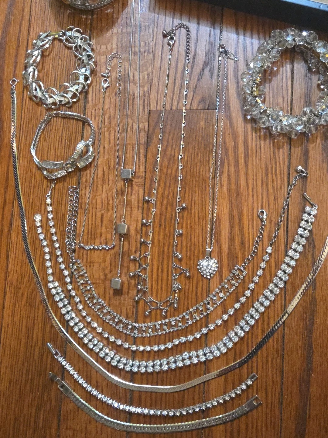 Vintage Estate Jewelry, Brooch, & Earrings Lot Rhinestones