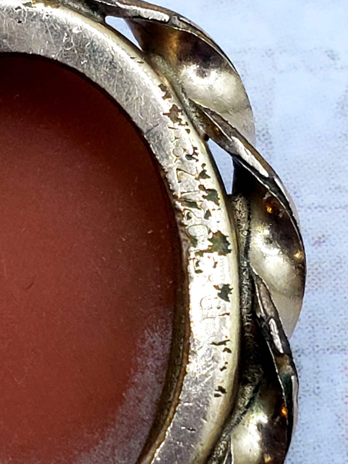 Vintage A & Z Hand Carved Cameo 12K gold plated necklace 18″