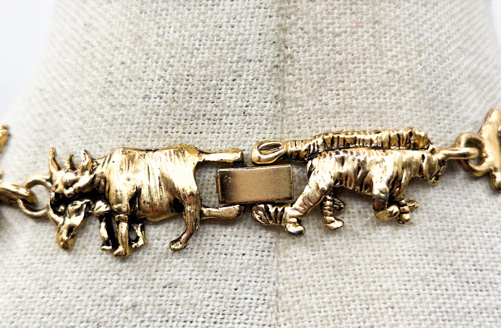 Noah’s Ark Necklace And Christian Slider Bracelet Vintage Gold Tone